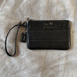 Coach Black Leather Wristlet